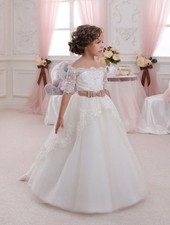 Elegant White Half Sleeve Lace